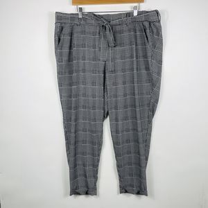 Torrid Black White Houndstooth Stretch‎ Cuffed Belted Trousers Pants Womens 3 3X